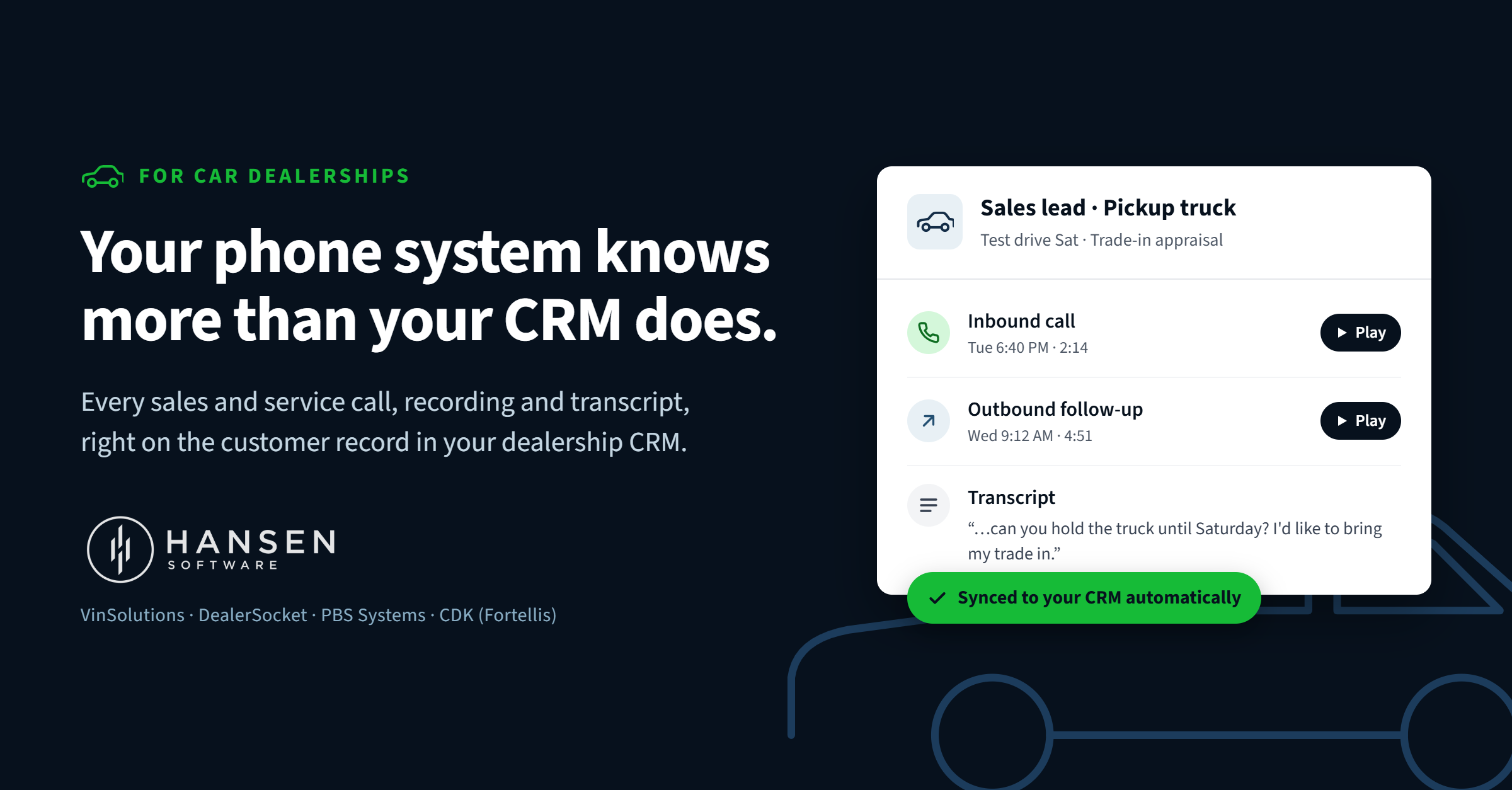 Your Phone System Knows More Than Your DMS/CRM Does. Here's How to Fix That.